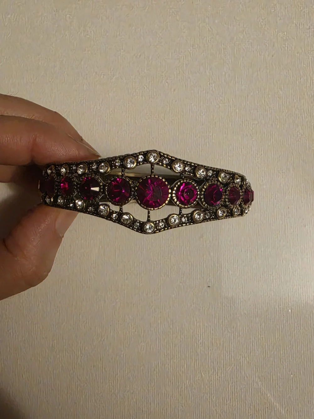 Art Deco Heidi Daus Swarovski Hinged Bracelet